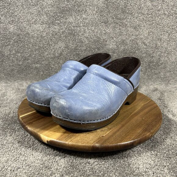 Dansko Professional Women’s Sz 42 Blue Leather Nursing Healthcare Clogs Used - Picture 4 of 11